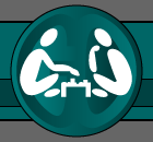 Two players at a table over the letters GO